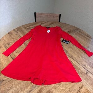 Express Red Long Sleeve Dress